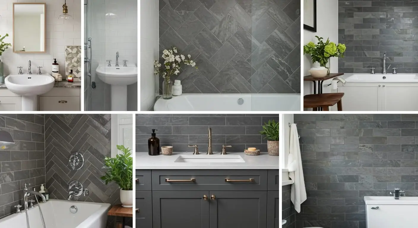 15 Stylish Gray Bathroom Backsplash Ideas