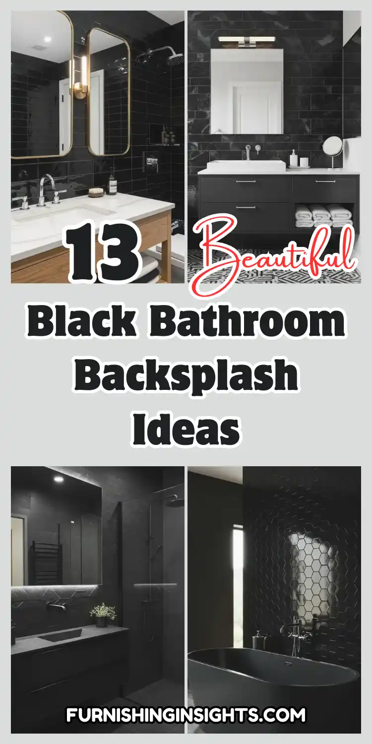 13 Simple & Stunning Black Bathroom Backsplash Ideas 1 Black Bathroom Backsplash