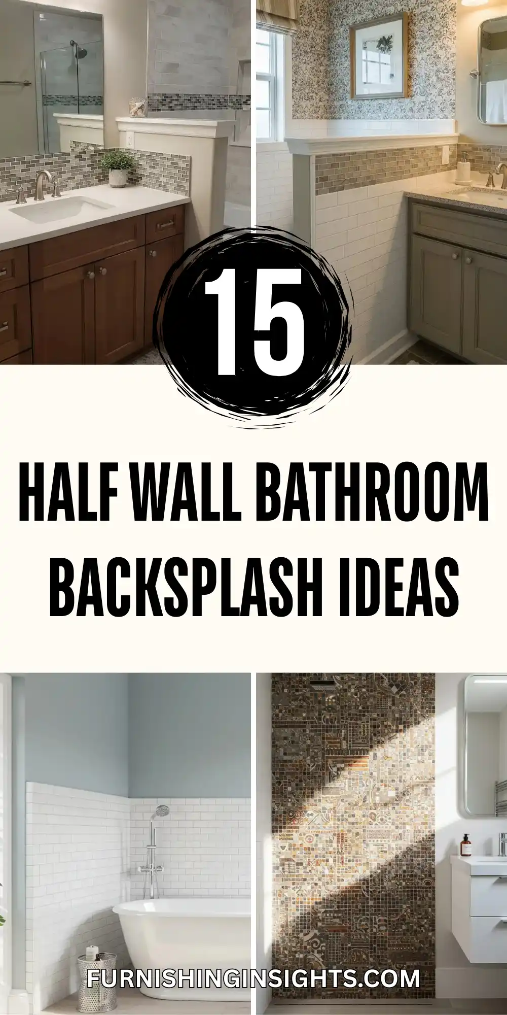 15 Half Wall Bathroom Backsplash Ideas for a Chic Look 1 Half Wall Bathroom Backsplash