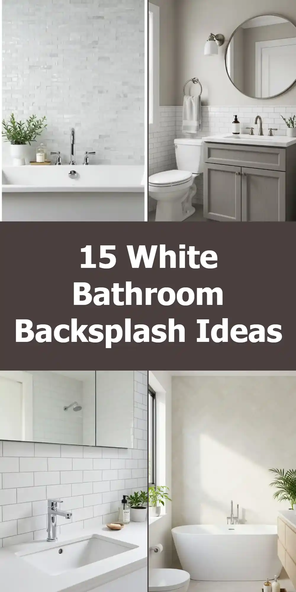 15 Simple & Stunning White Bathroom Backsplash Ideas 1 white bathroom backsplash ideas