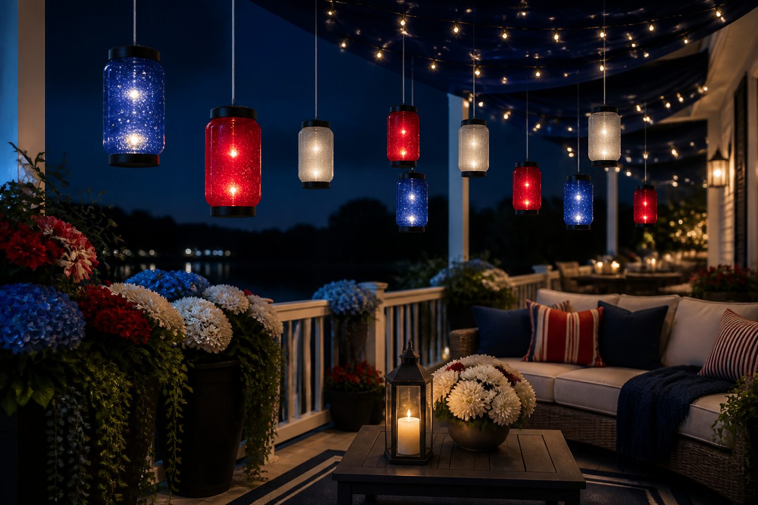 11 Creative Ways to Use Lights for 4th of July Porch Decor That Wow at Night