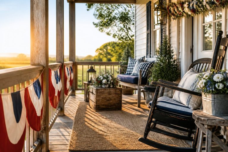 13 Farmhouse 4th of July Porch Decor Ideas That Look Like a Magazine Cover
