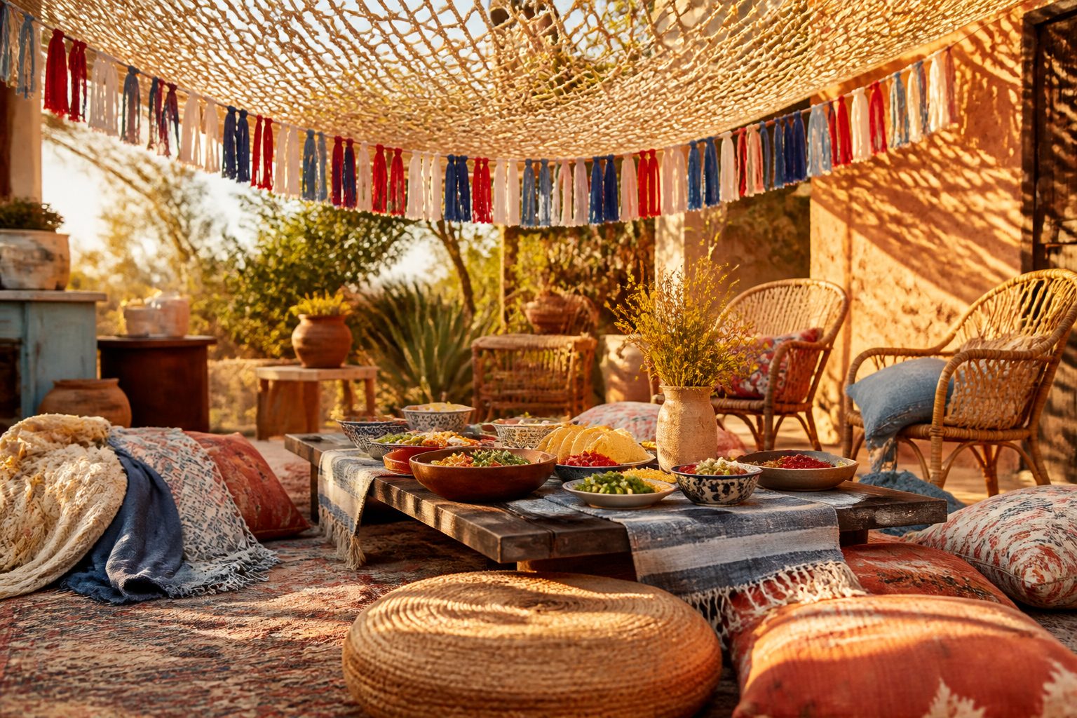 11 Boho 4th of July Outdoor Decorations That Mix Free-Spirit With Patriotic