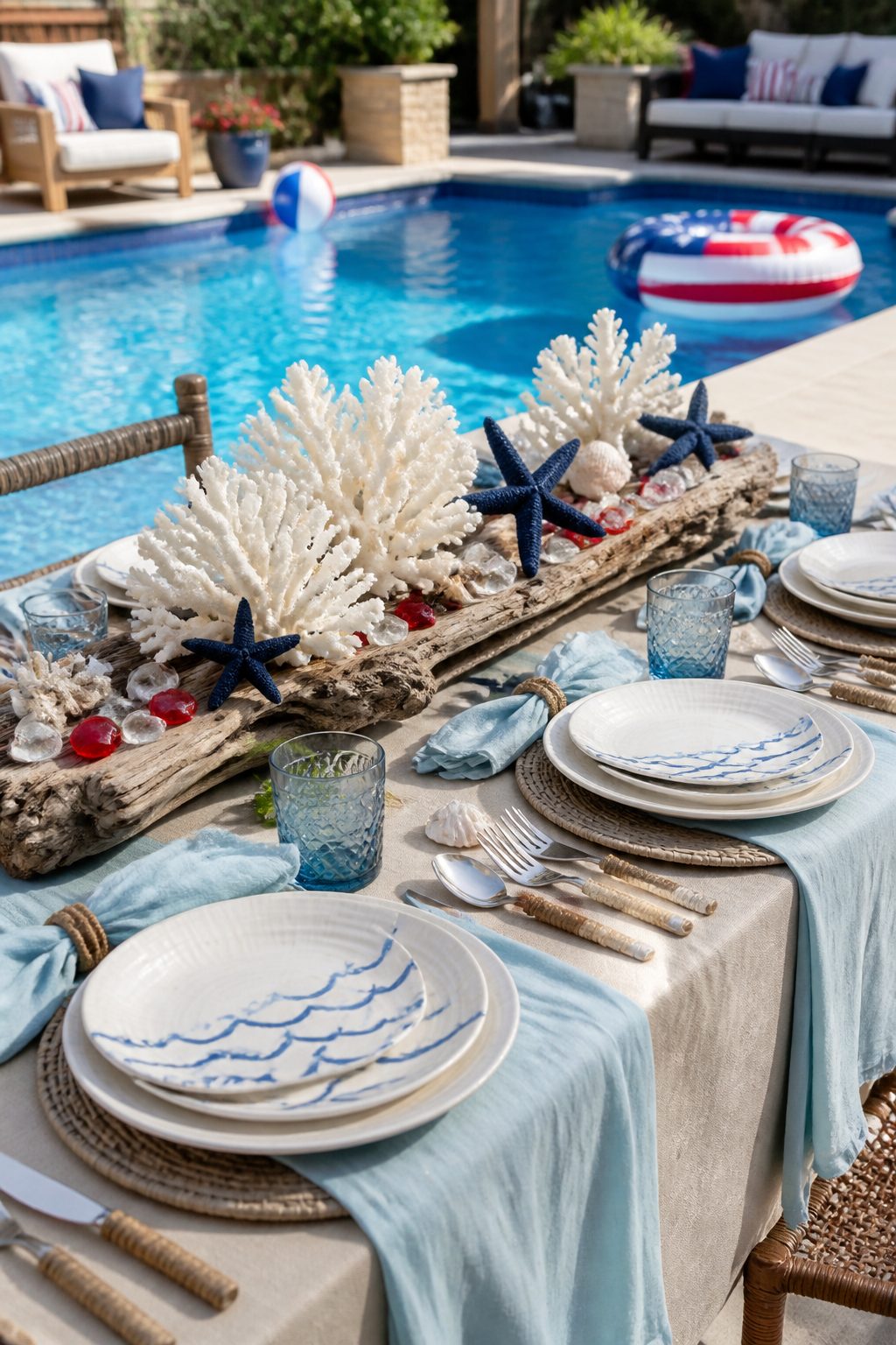 4th of July Tablescape Ideas for Pool Party: 13 Party Setups 7 Item 7