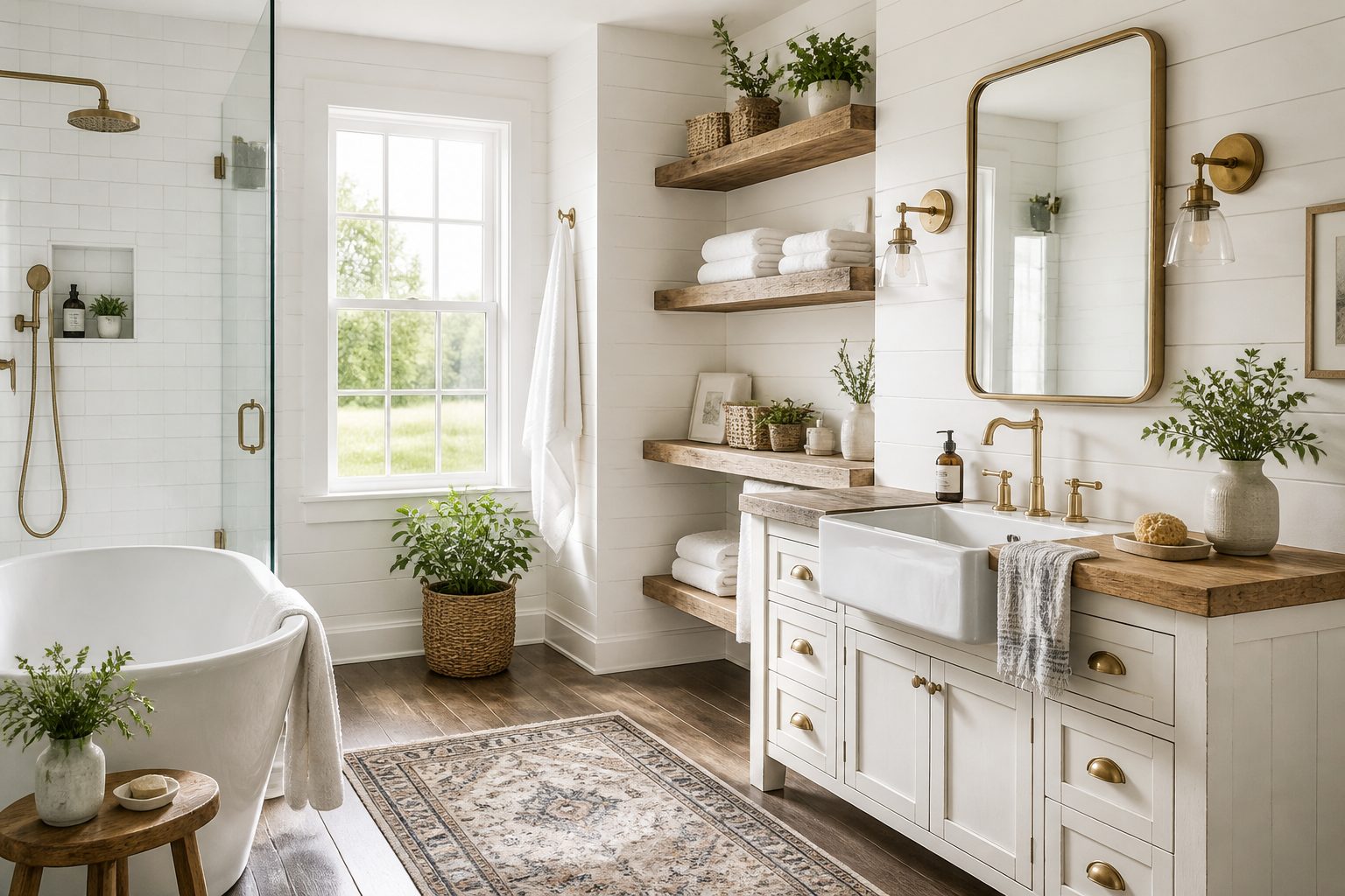 11 Farmhouse Bathroom Ideas on a Budget