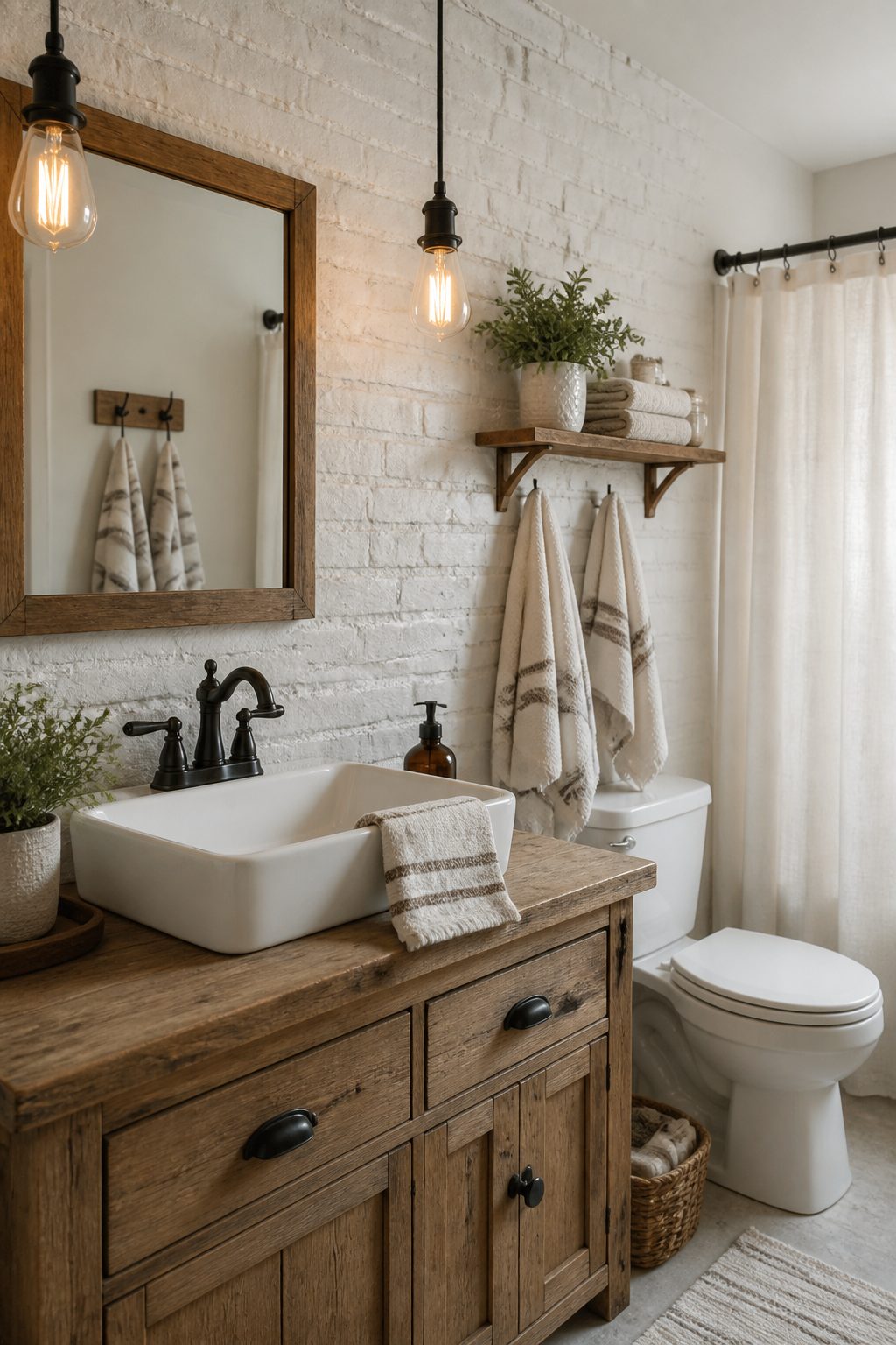 15 Farmhouse Bathroom Ideas on a Budget 16 Item 10