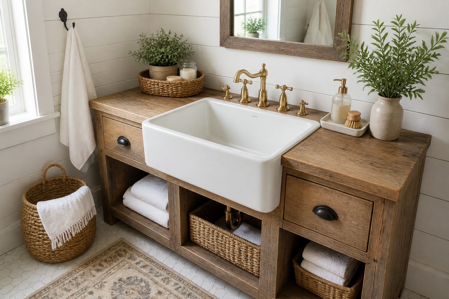 10 Farmhouse Bathroom Sink Ideas