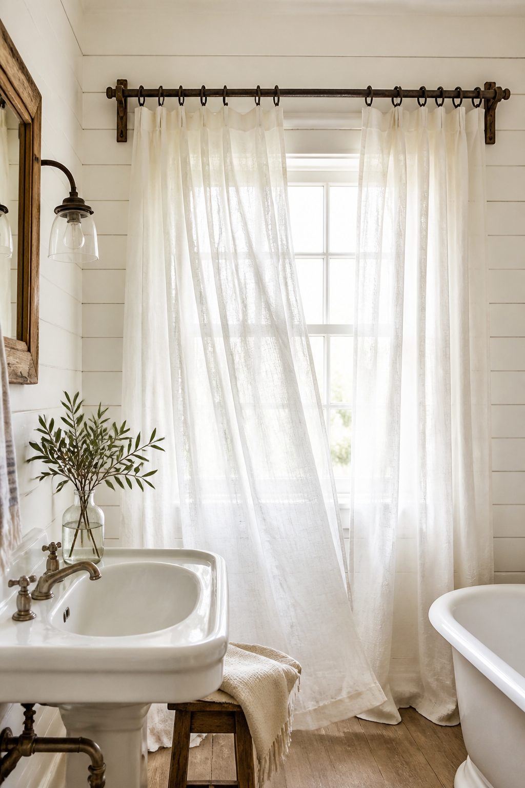 9 Farmhouse Bathroom Window Curtains Ideas 1 Item 1