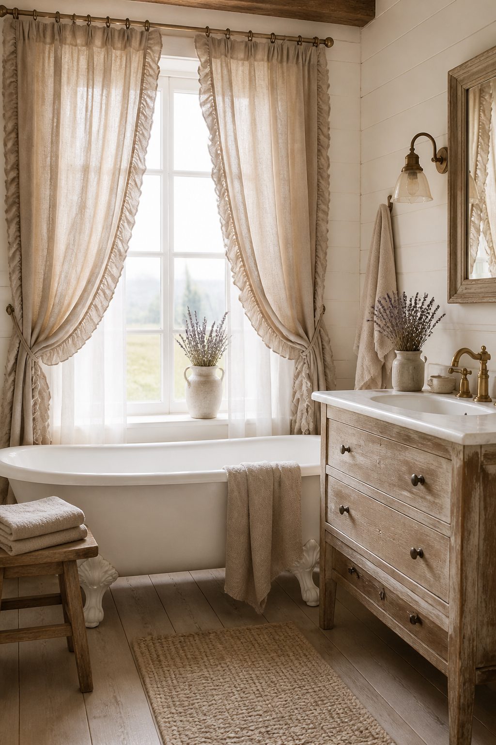 9 Farmhouse Bathroom Window Curtains Ideas 3 Item 3