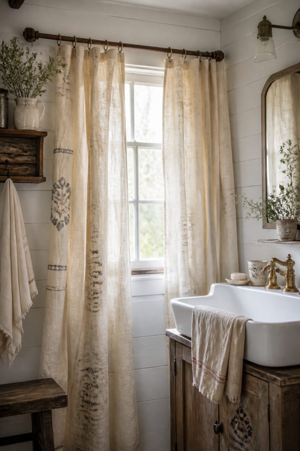9 Farmhouse Bathroom Window Curtains Ideas 8 Item 8
