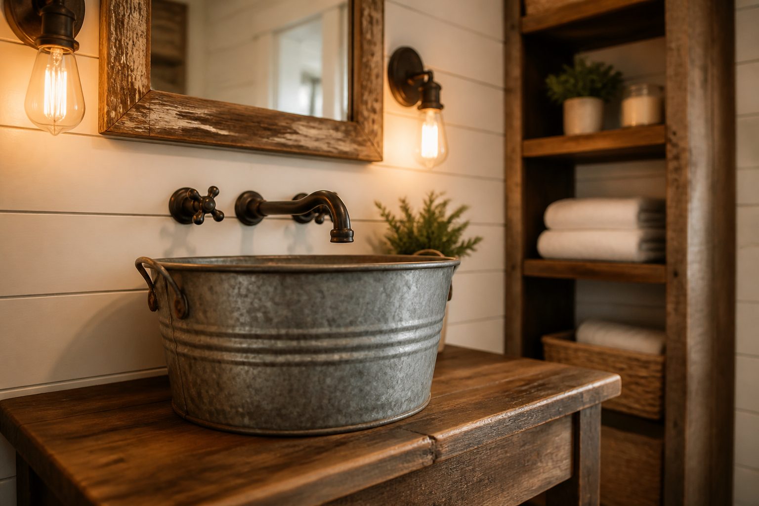 11 Farmhouse Galvanized Bathroom Sink Ideas