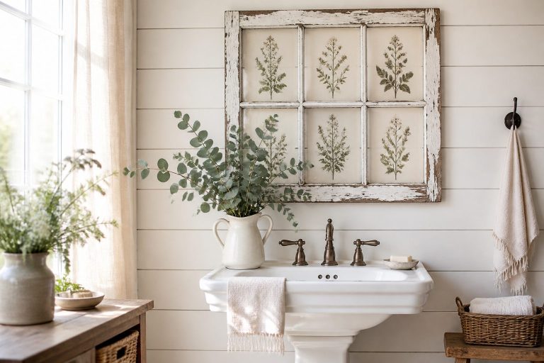 11 Farmhouse Bathroom Wall Art Ideas