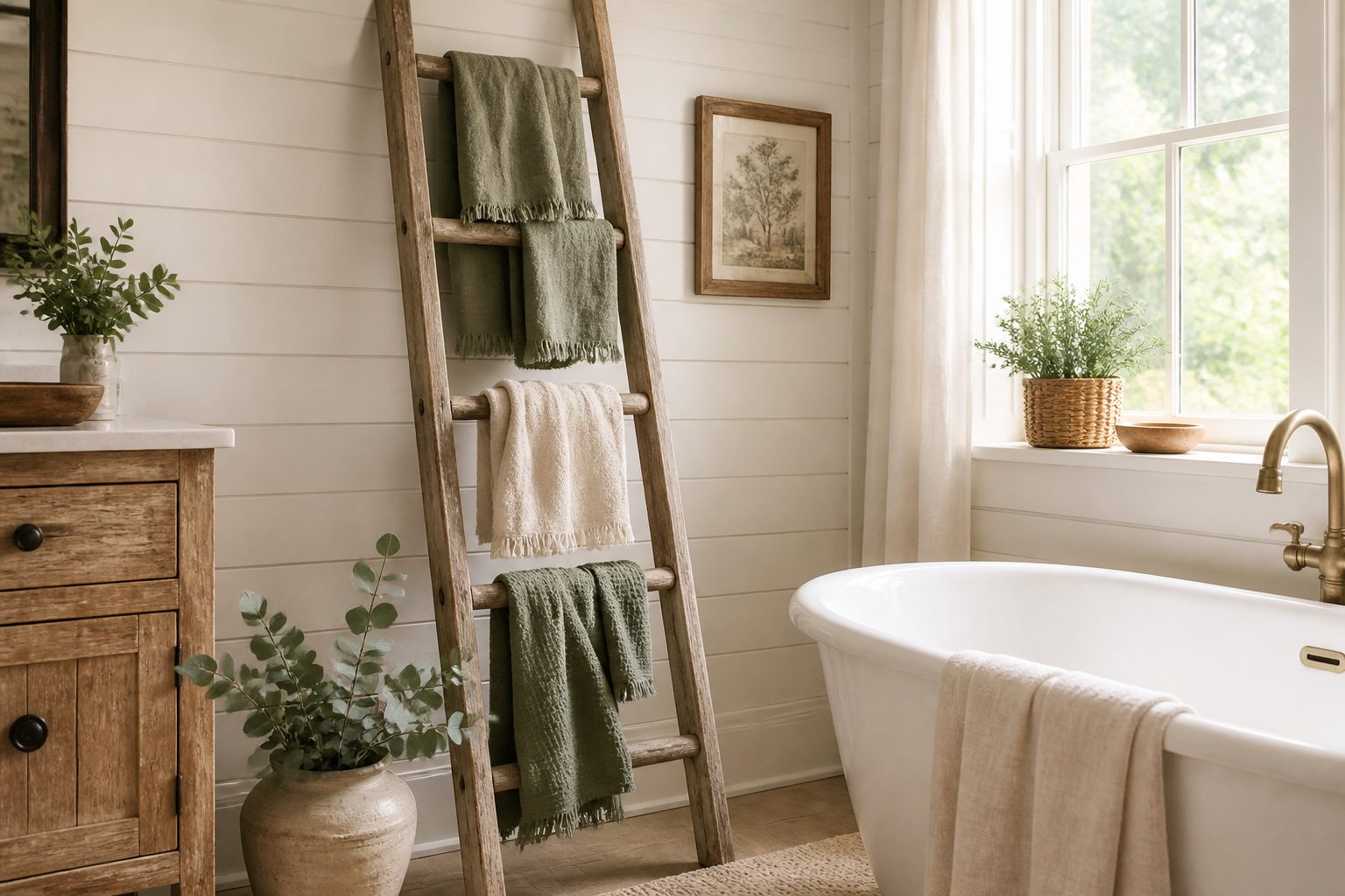 10 Farmhouse Bathroom Towel Holder Ideas