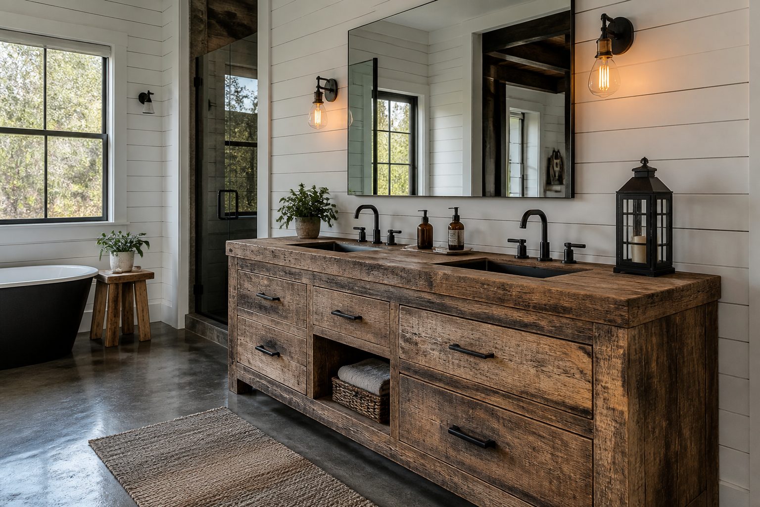 11 Farmhouse Industrial Bathroom Ideas