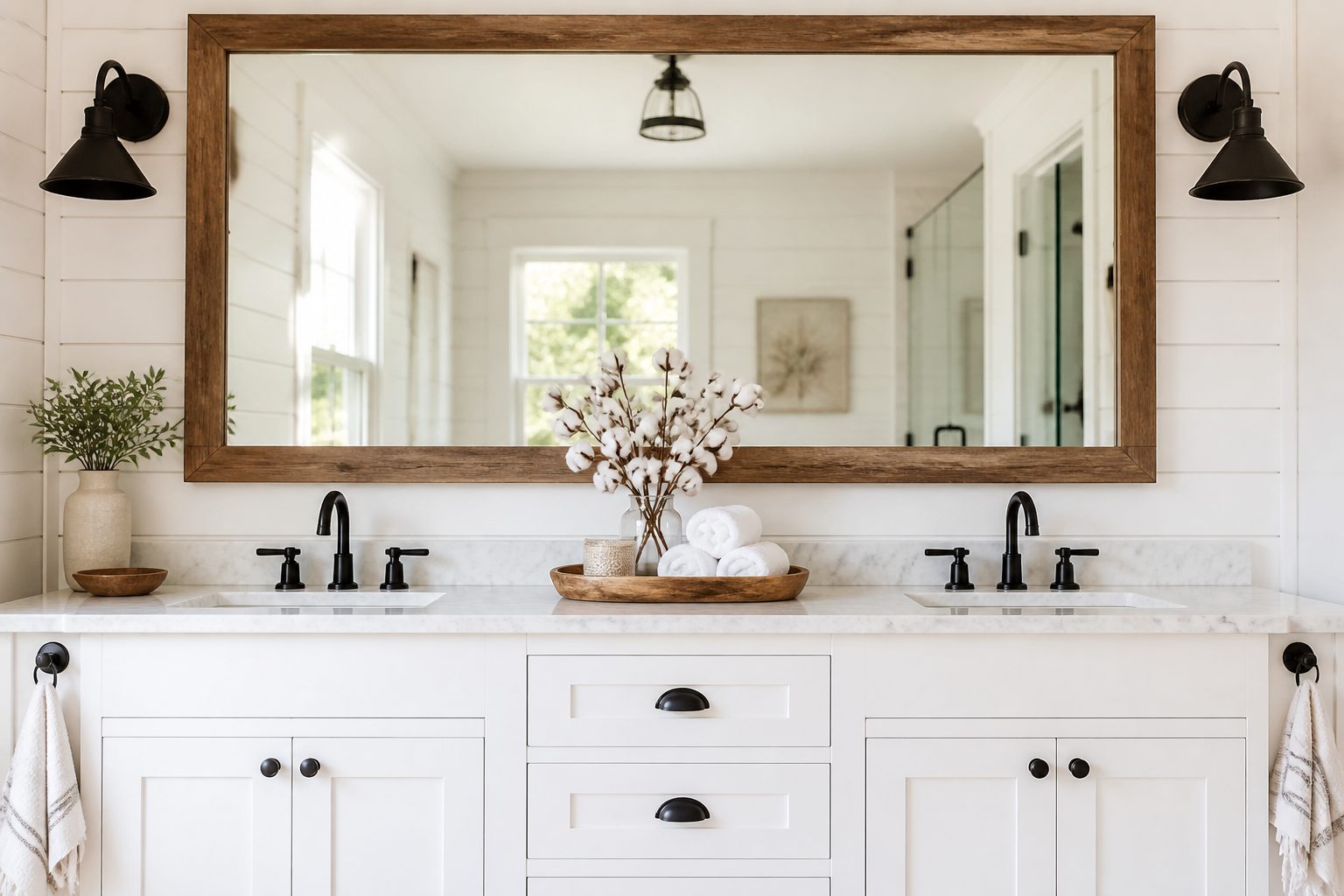 10 Farmhouse Bathroom Double Vanity Ideas