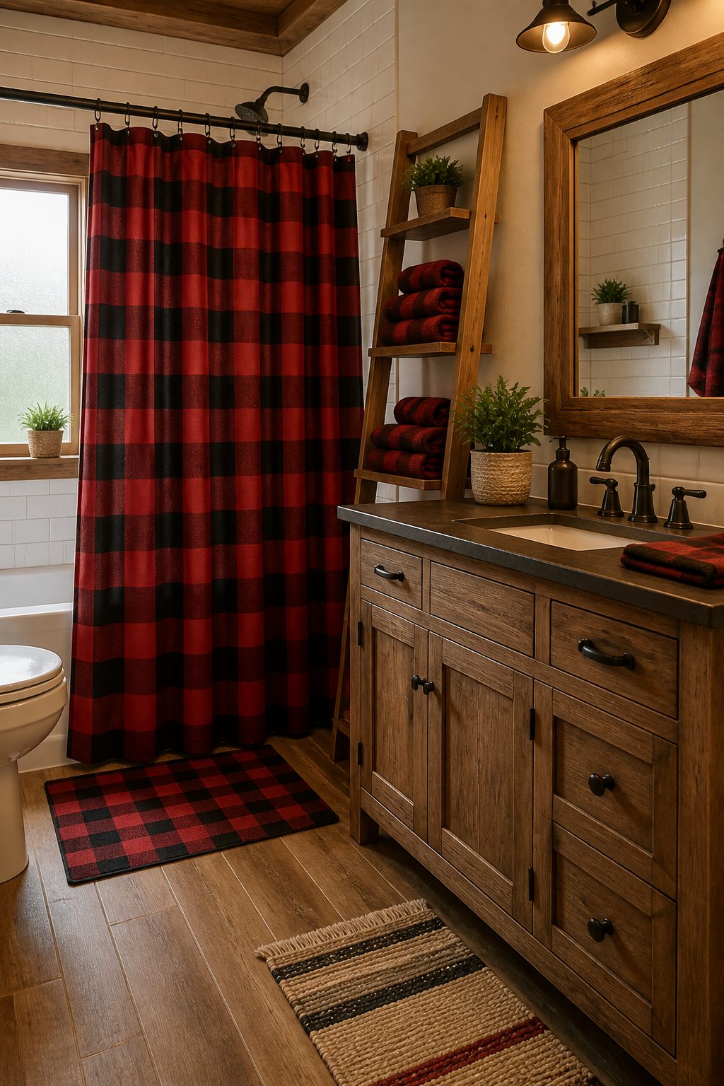 8 Farmhouse Bathroom with Shower Curtain Ideas 3 Item 3