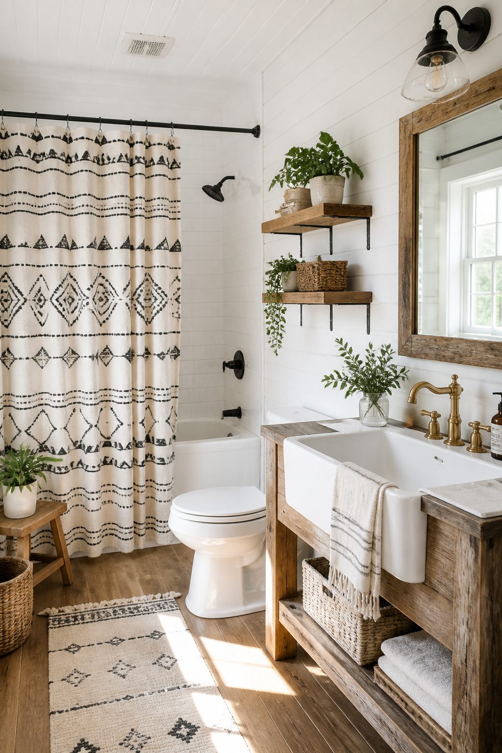 8 Farmhouse Bathroom with Shower Curtain Ideas 7 Item 7