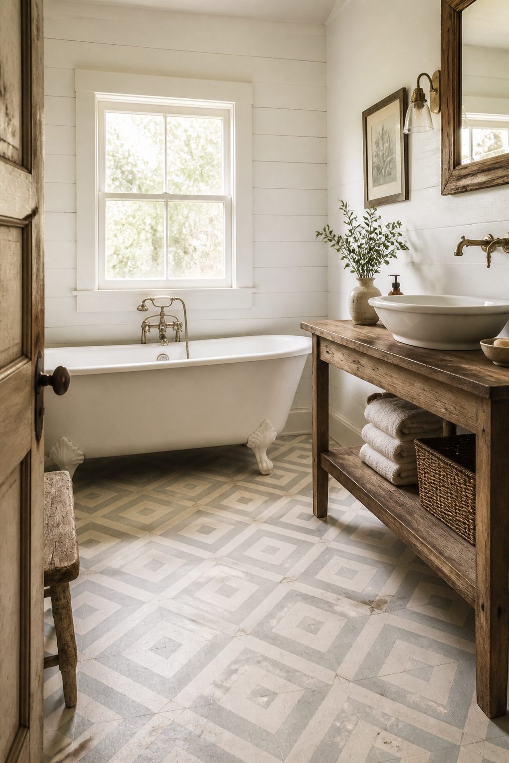 11 Farmhouse Bathroom Flooring Ideas 9 Item 9