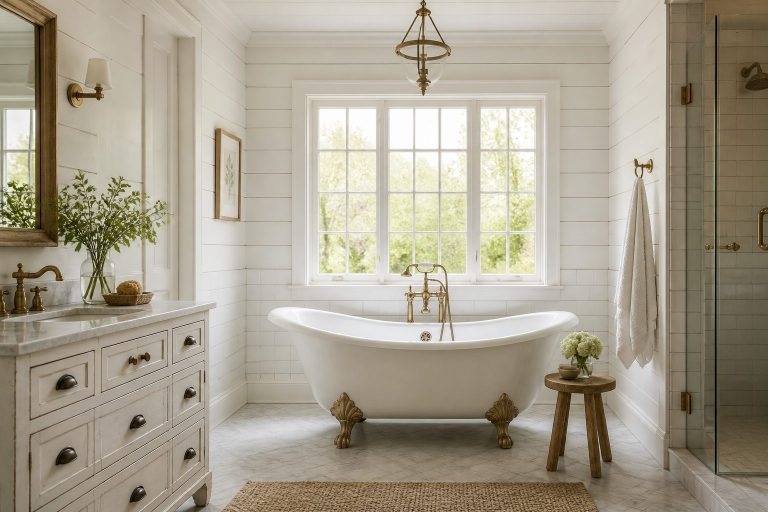 9 Farmhouse Master Bathroom Ideas