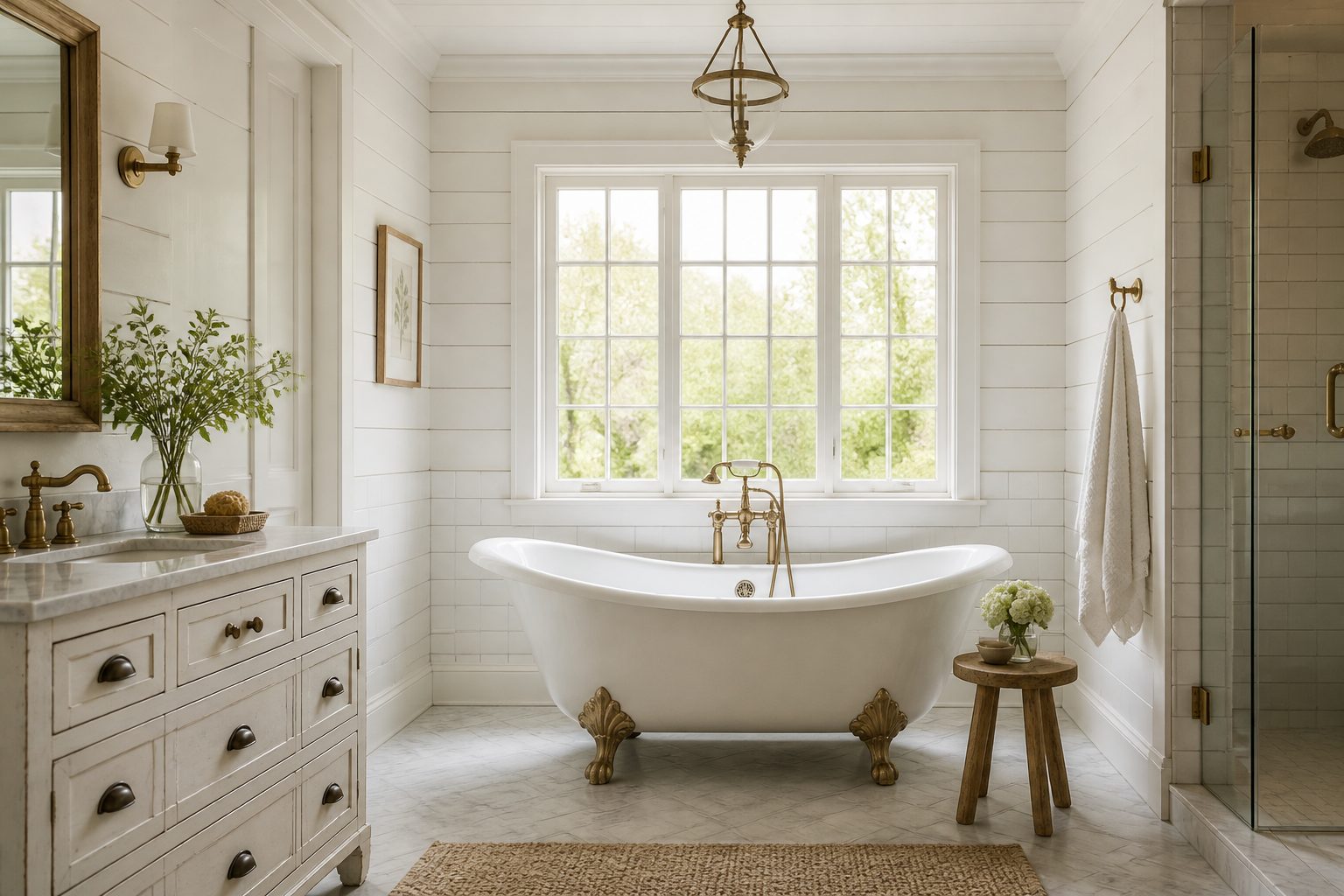 9 Farmhouse Master Bathroom Ideas