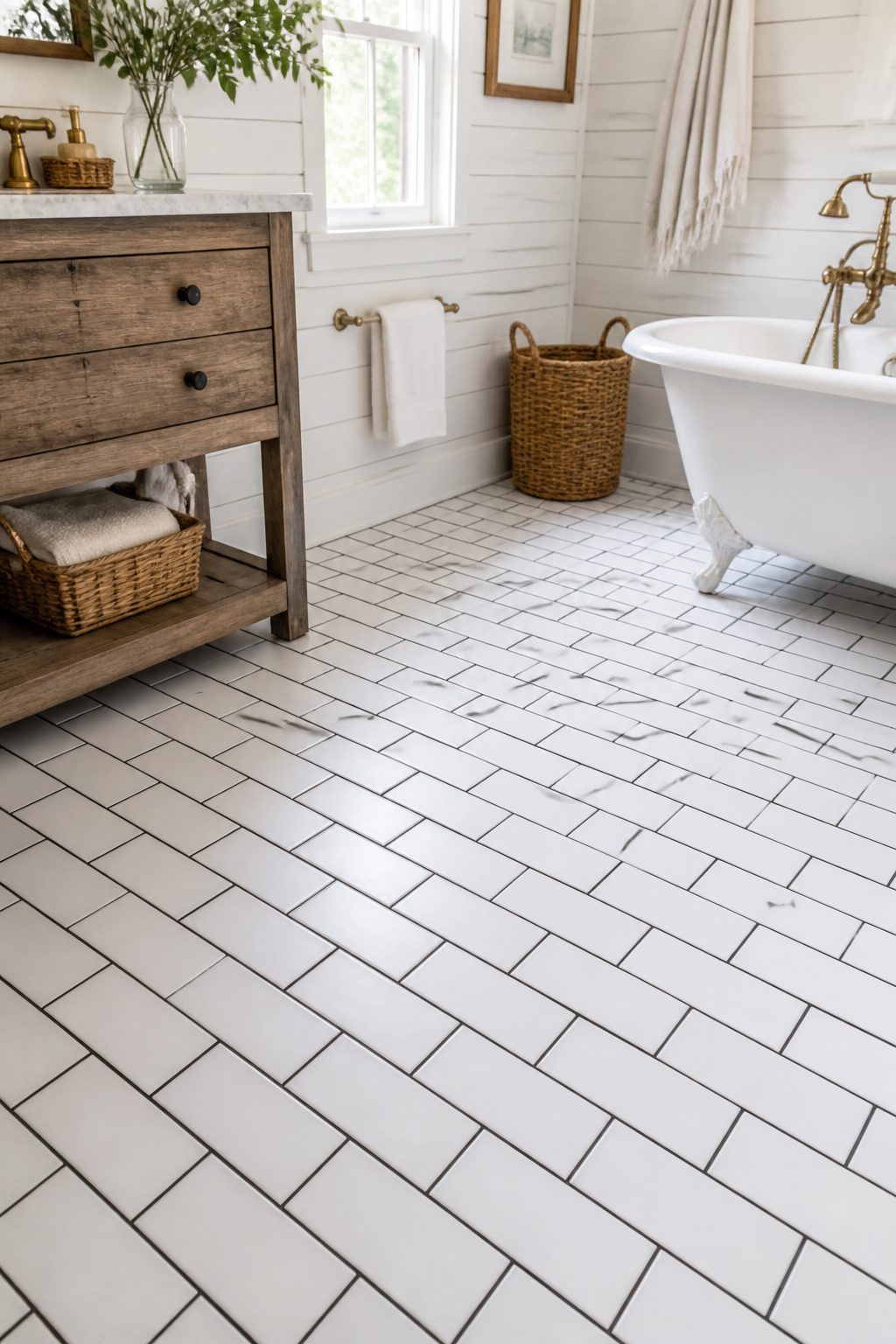11 Farmhouse Bathroom Flooring Ideas 1 Item 1