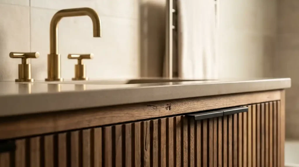 2. Elevate with Matte and Brushed Fixtures