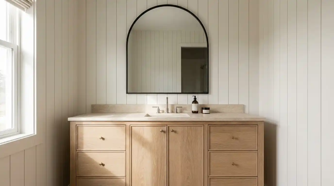 How to Style a Modern Farmhouse Bathroom