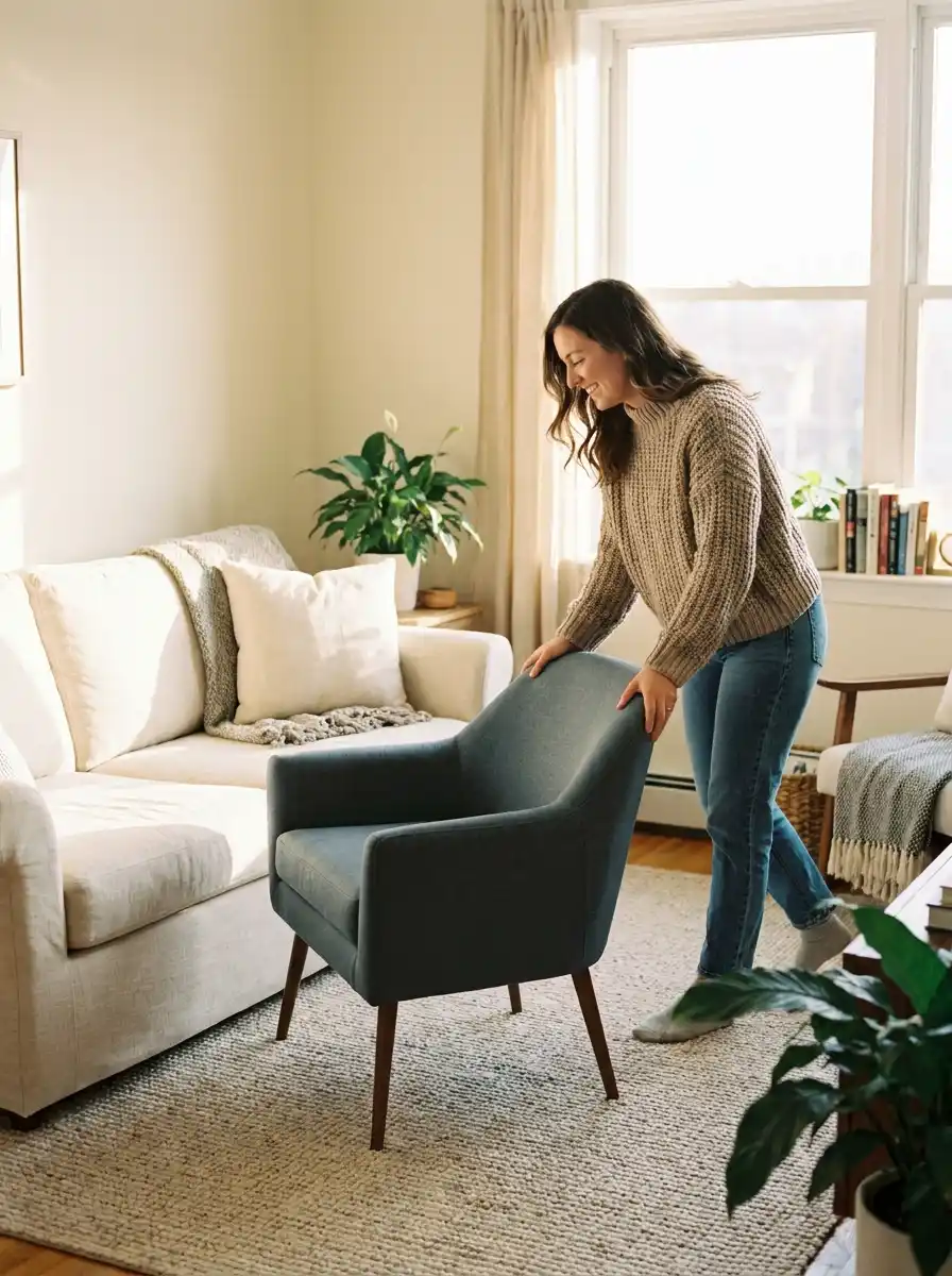 How to Lay Out a Small Living Room for Comfort and Flow 7 Angle one chair toward the sofa