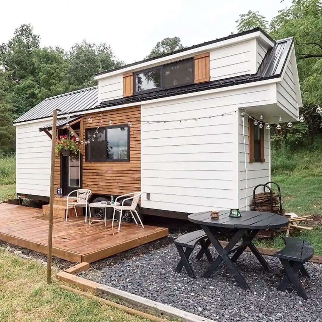 8. Tiny Home on Wheels with Two Outdoor Rooms