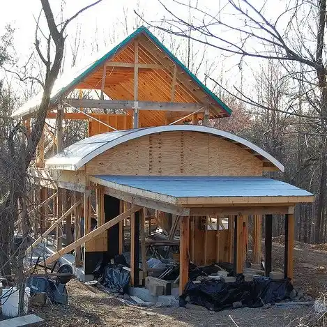 17. Low Impact Cob Build Under Construction