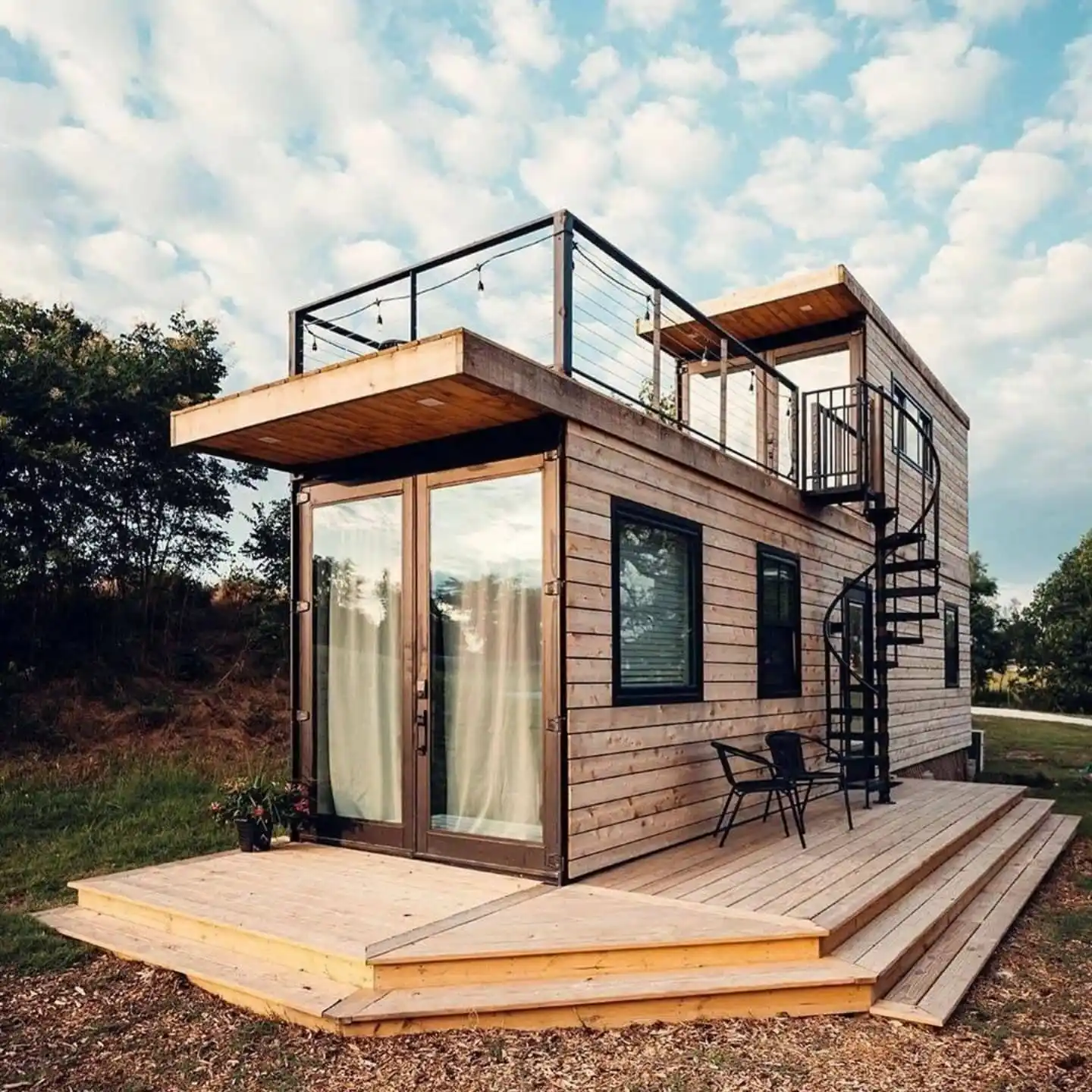 16. Cedar Clad Home with a Spiral Staircase