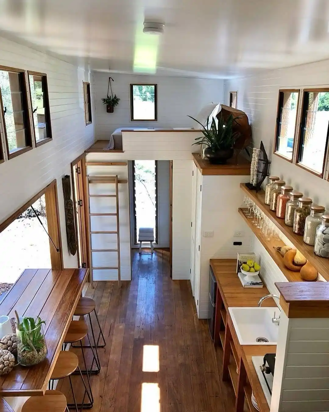 10. Galley Layout with Louvered Windows