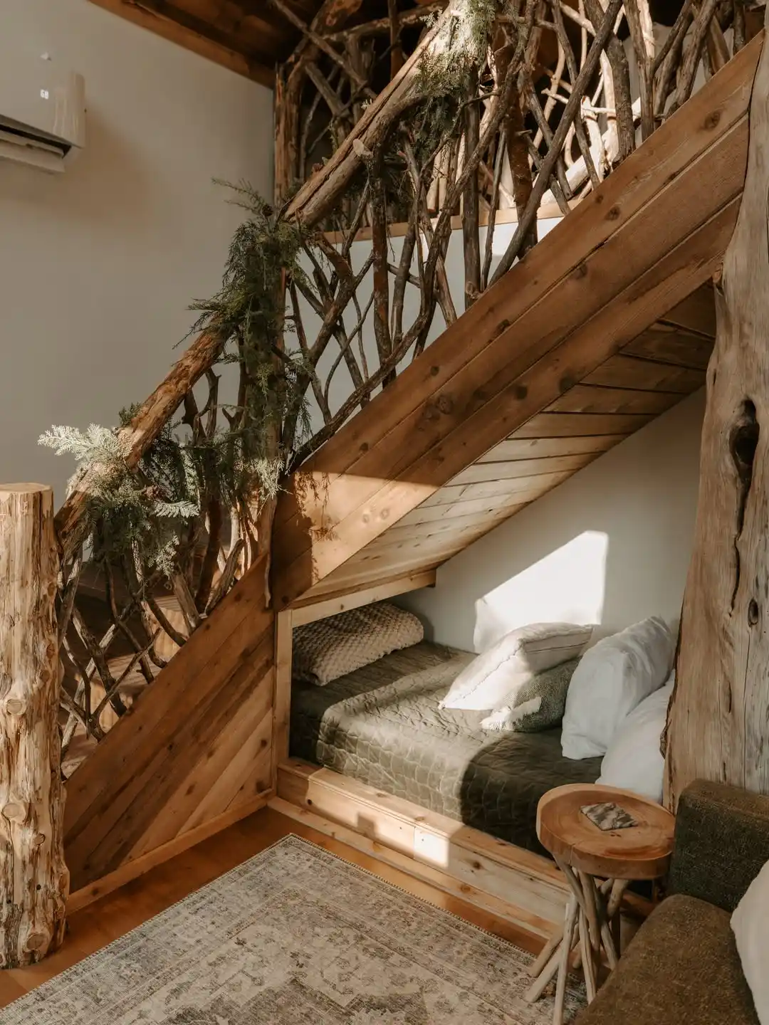 1. A Bed Tucked Under the Stairs