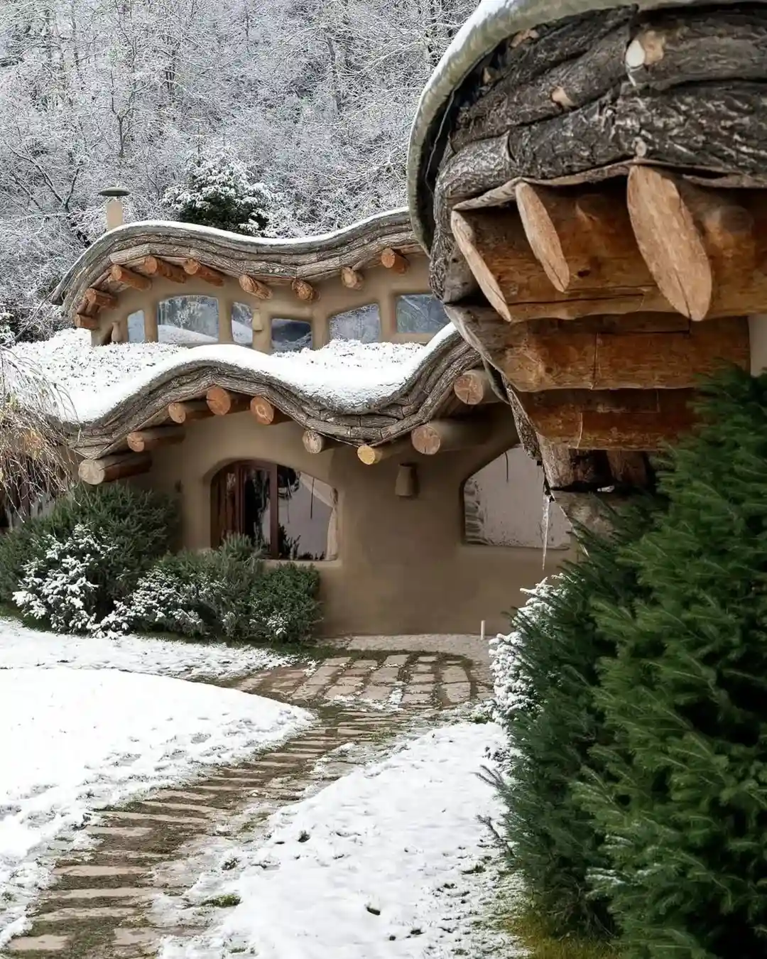 13. Sustainable Cob Home with Wavy Living Roof