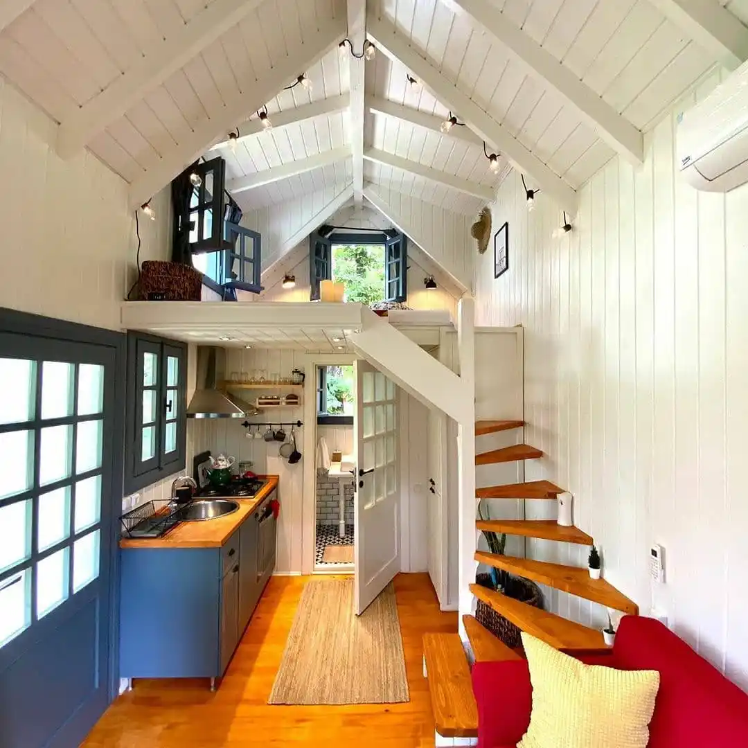 1. White Plank Walls and a Loft Above the Kitchen