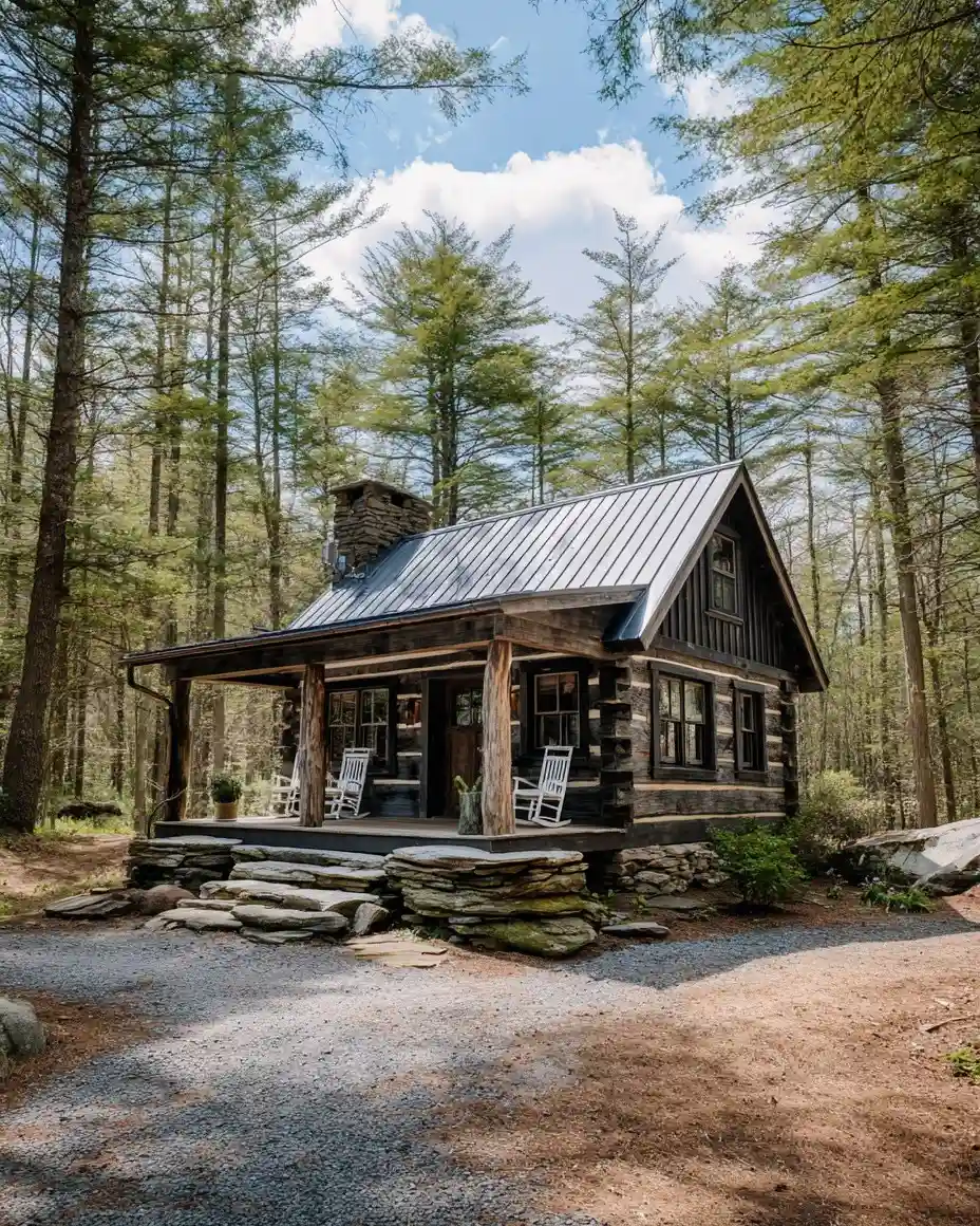 18 Tiny House Cabin Ideas: Mountains-Ready Retreats You'll Love 4 3. Tiny Log Cabin Retreat