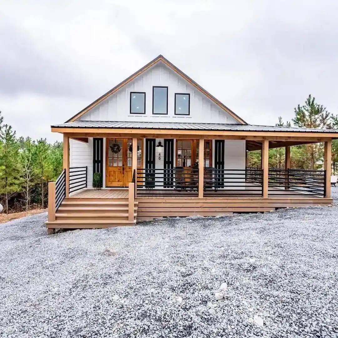 7. Board and Batten Farmhouse with a Wraparound Porch