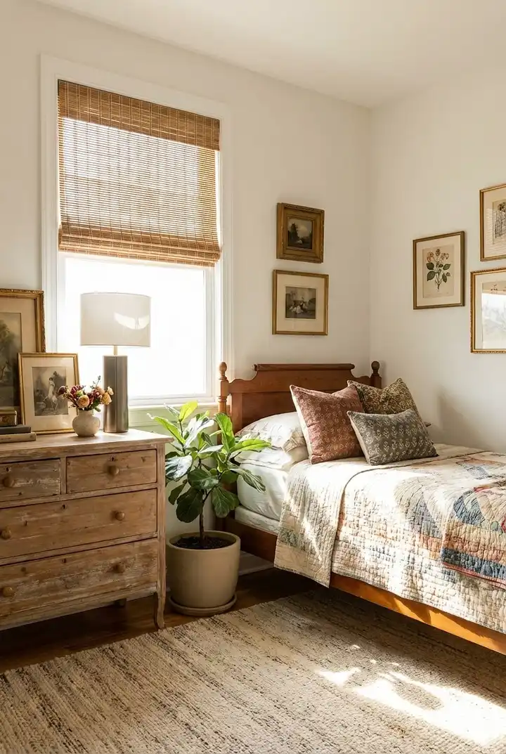 Vintage Twin Bed With a Dresser Nightstand